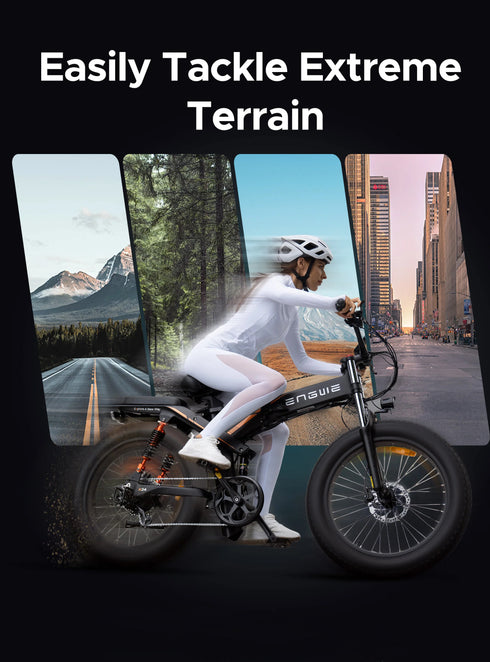ENGWE X24 1200W(Peak) 24" 31 MPH Triple Suspension All Terrain E-bike