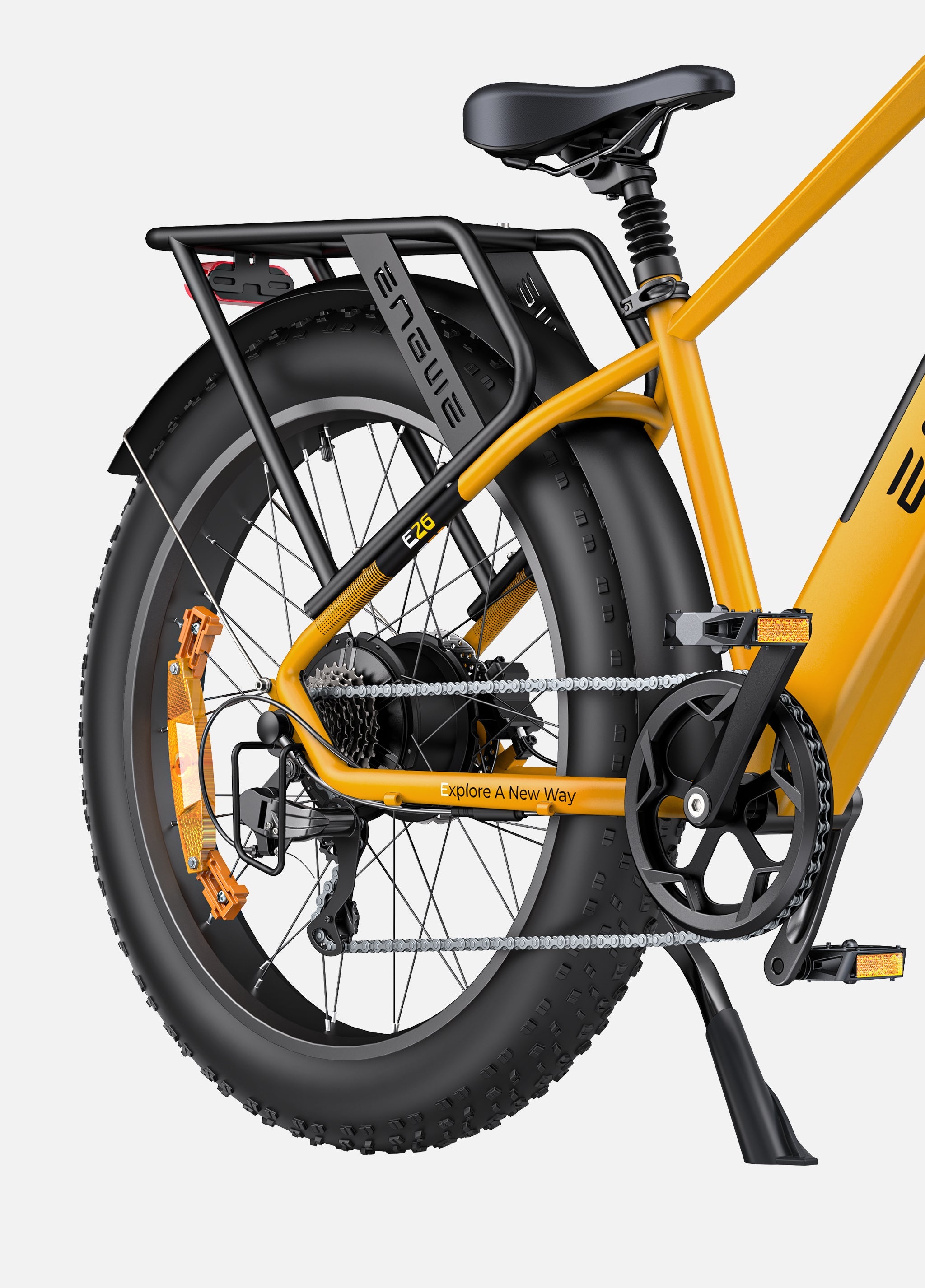 Bicicleta eléctrica con neumáticos anchos y doble suspensión
